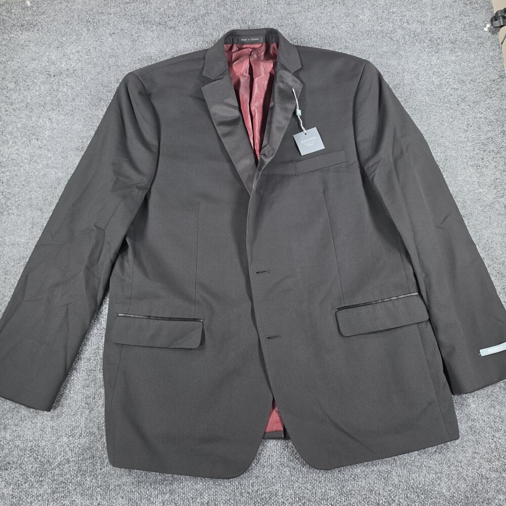 Madison Men's Tuxedo Jacket 50L Black Satin Lapel Formal Blazer NWT Defect